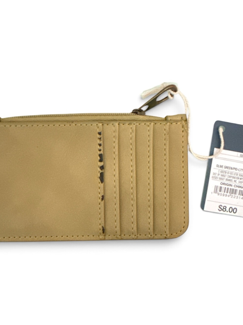 Universal Thread Olive Green Card Wallet with Zippered Pocket